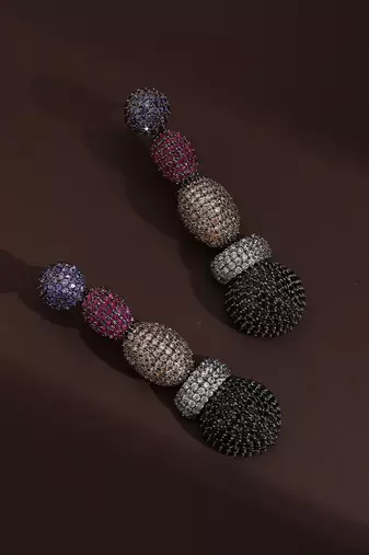 Multicolour zirconia dangler earrings