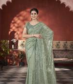 sequence &pite work with thread embroidery work and cutwork border