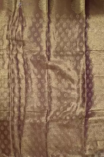 Dusty Kanjivaram Style of tissue silk zari weaving border Pallu saree with Blouse