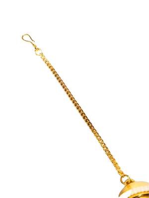 Gold plated kundan ruby beads borla maang tikka 4