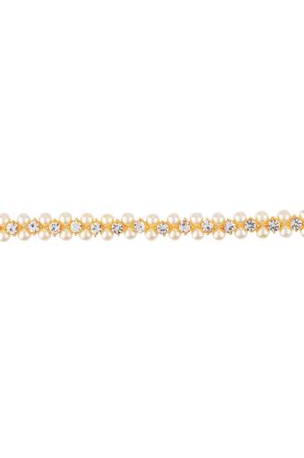 Gold-plated pearl and cz stone kamarbandh waist chain
