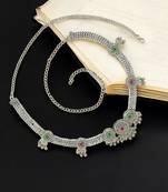 Silver oxidized german circle shape kamarbandh waistbelt