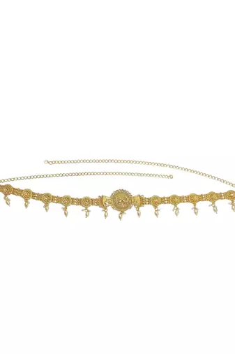 Gold-plated artificial beads waist chain kamarbandh