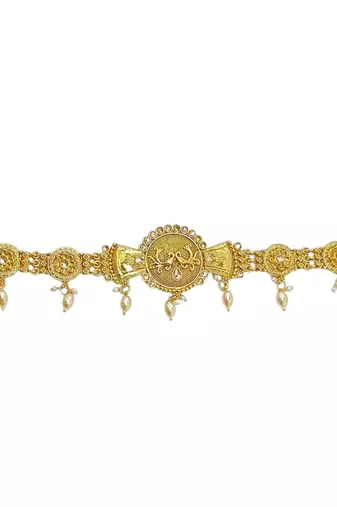 Gold-plated artificial beads waist chain kamarbandh