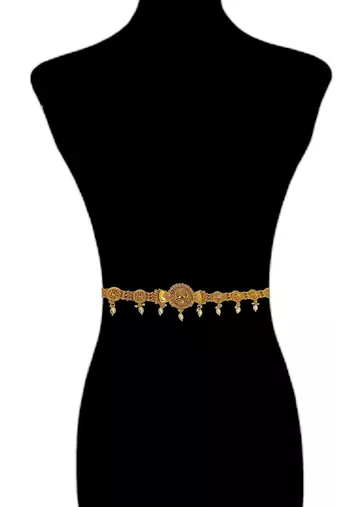Gold-plated artificial beads waist chain kamarbandh