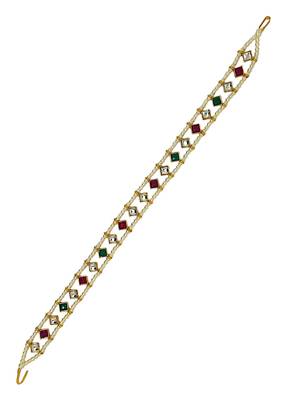 Gold -plated kundan & beads studded matha patti 2