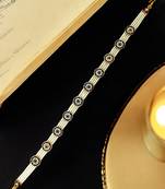 Gold-plated round shape cz stone & beaded studded matha patti