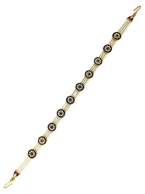 Gold-plated round shape cz stone & beaded studded matha patti 2