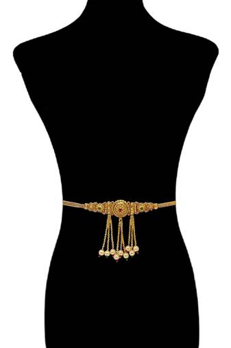 Gold-plated artificial beads traditional waist chain kamarbandh