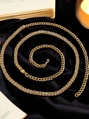 Gold-plated cubic zircon studded waist chain kamarbandh 1