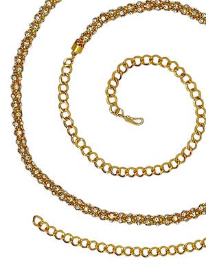 Gold-plated cubic zircon studded waist chain kamarbandh 4