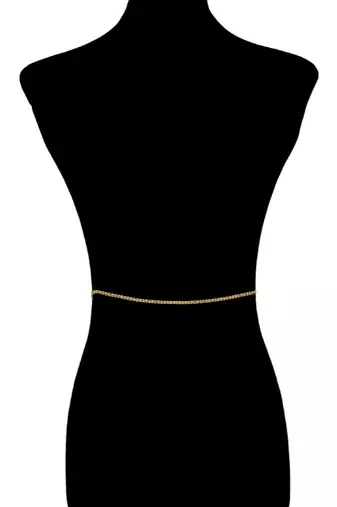 Gold-plated cubic zircon studded waist chain kamarbandh