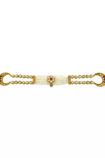 Gold-plated traditional 2 layer kundan-studded matha patti