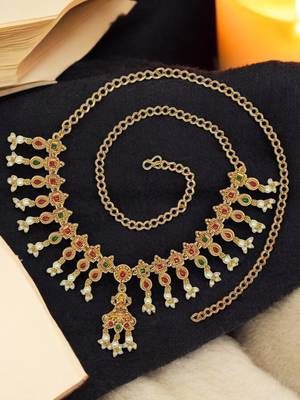 Gold-plated temple design waist chain kamarbandh 1