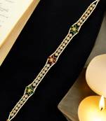 Gold-plated kundan-studded & beaded matha patti