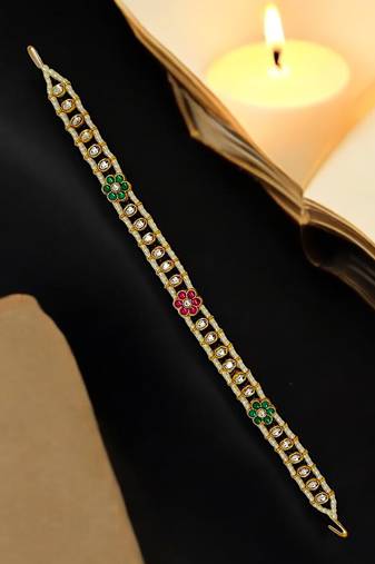 Gold-plated kundan matha patti