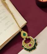 Gold-plated chandbali maang tikka