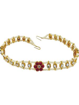 Gold-plated kundan matha patti 3