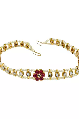 Gold-plated kundan matha patti