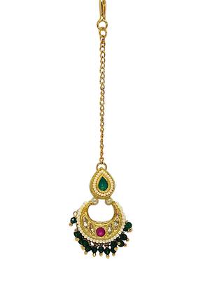Gold-plated chandbali maang tikka 2