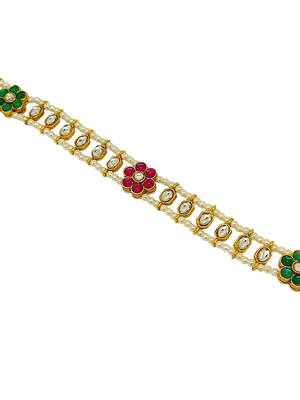 Gold-plated kundan matha patti 4