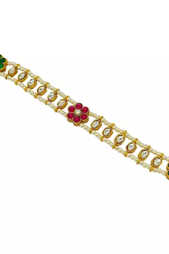 Gold-plated kundan matha patti