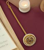 Gold plated rajasthani borla maang tikka