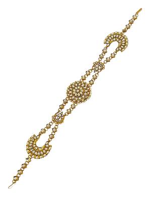 White Kundan Pearl Matha Patti for Women 2