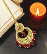 Gold-plated chandbali maang tikka