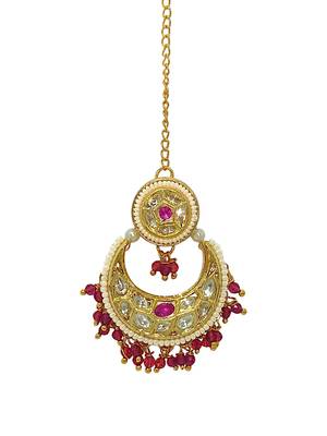 Gold-plated chandbali maang tikka 2