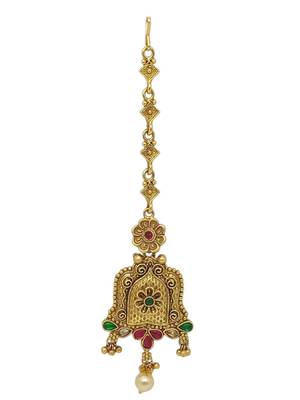 Gold-plated traditional maang tikka 2