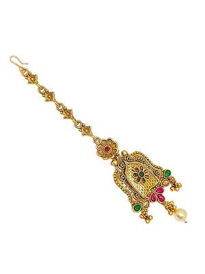 Gold-plated traditional maang tikka 3