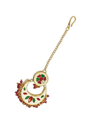 Gold-plated chandbali maang tikka 4