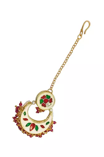 Gold-plated chandbali maang tikka
