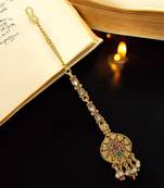 Gold-plated multicolor maangtikka