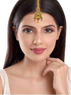 Gold-plated traditional maang tikka 5