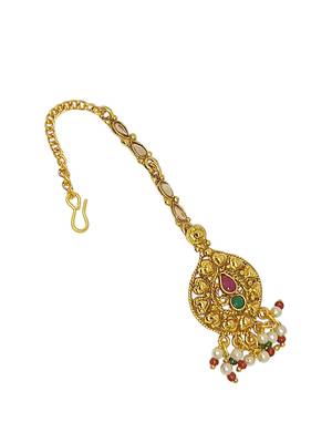 Gold-plated multicolor maangtikka 3