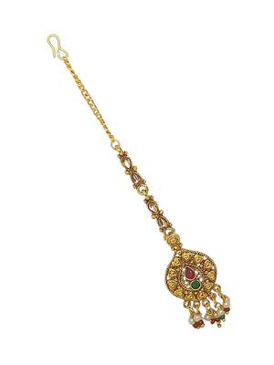 Gold-plated multicolor maangtikka 4