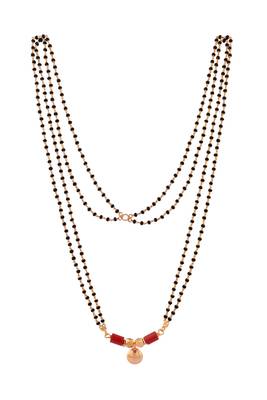  Long black beads mangalsutra with single vati tali. 3