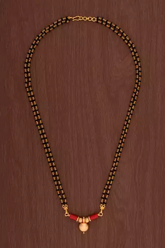  short mangalsutra with single vati tali one gram gold