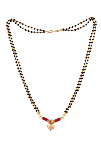  short mangalsutra with single vati tali one gram gold