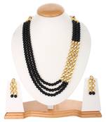 Two line black kundan  onex mala