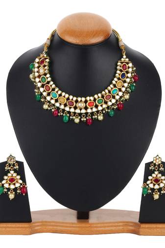 Jaipuri kundan necklace sets