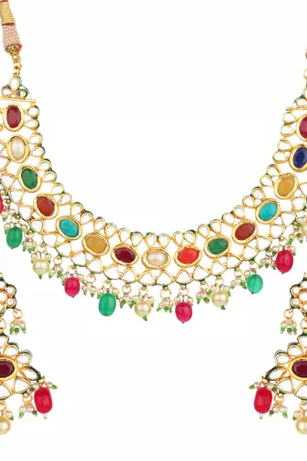 Jaipuri kundan necklace sets