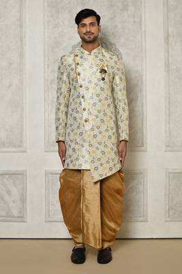 Grey indo western with  pattern work 1