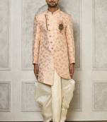 Peach indo western with  pattern work