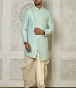 Mint green indo western with  pattern work