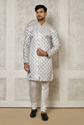 Grey indo western with  hand work 1