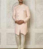 Baby pink indo western with  pattern work