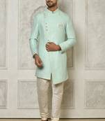 Mint green indo western with  pattern work